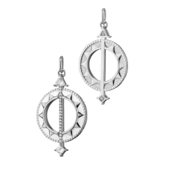 Sterling Silver White Enamel Sundial Charm - Time is Precious