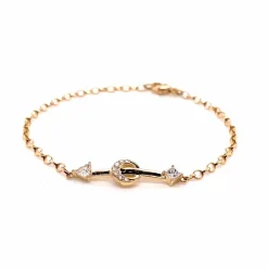 Strength Arrow and Diamond Petite Poesy Bracelet