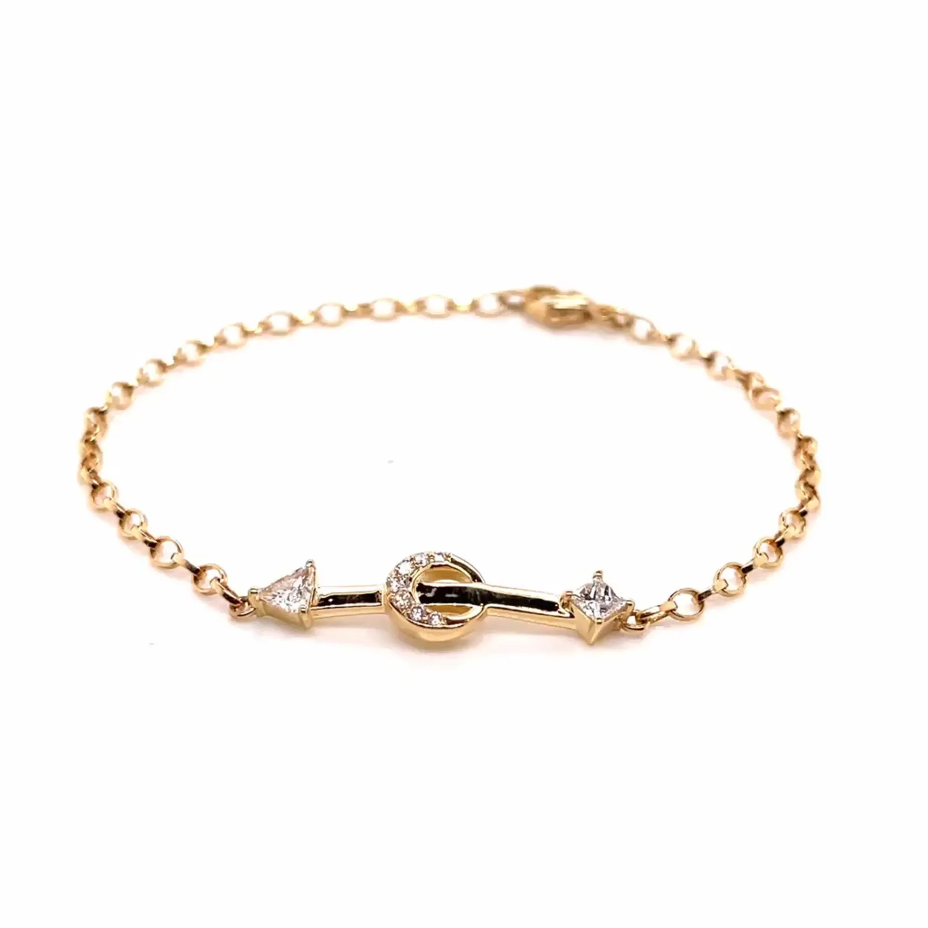 Strength Arrow and Diamond Petite Poesy Bracelet
