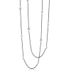 Sun, Moon and Stars 40" Moonstone and White Sapphire Steel Chain Necklace