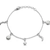 Sun, Moon and Stars Dangling Sapphire and Moonstone Bracelet