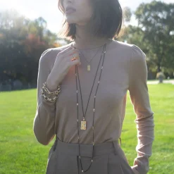 Sun, Moon and Stars Gold Locket Necklace