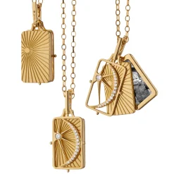 Sun, Moon and Stars 18K Gold Gate Locket