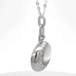 Sun Silver Locket Necklace with Sapphires