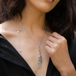 The Dragonfly Sterling Silver Medallion with Sapphires