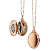 The Four Image "Midi" Diamond Border 18K Rose Gold Locket