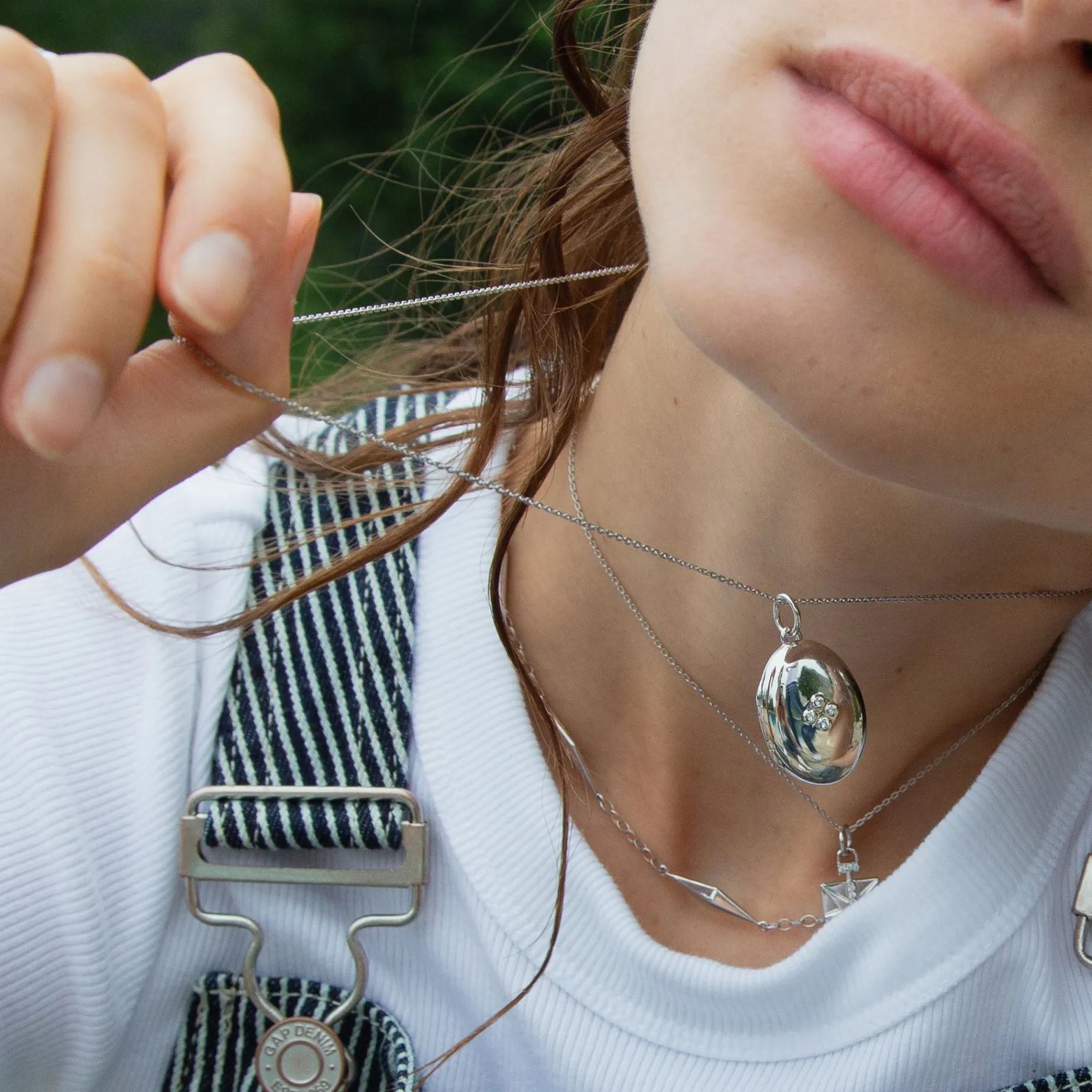 The Four Image "Midi" Locket Charm with Sapphires