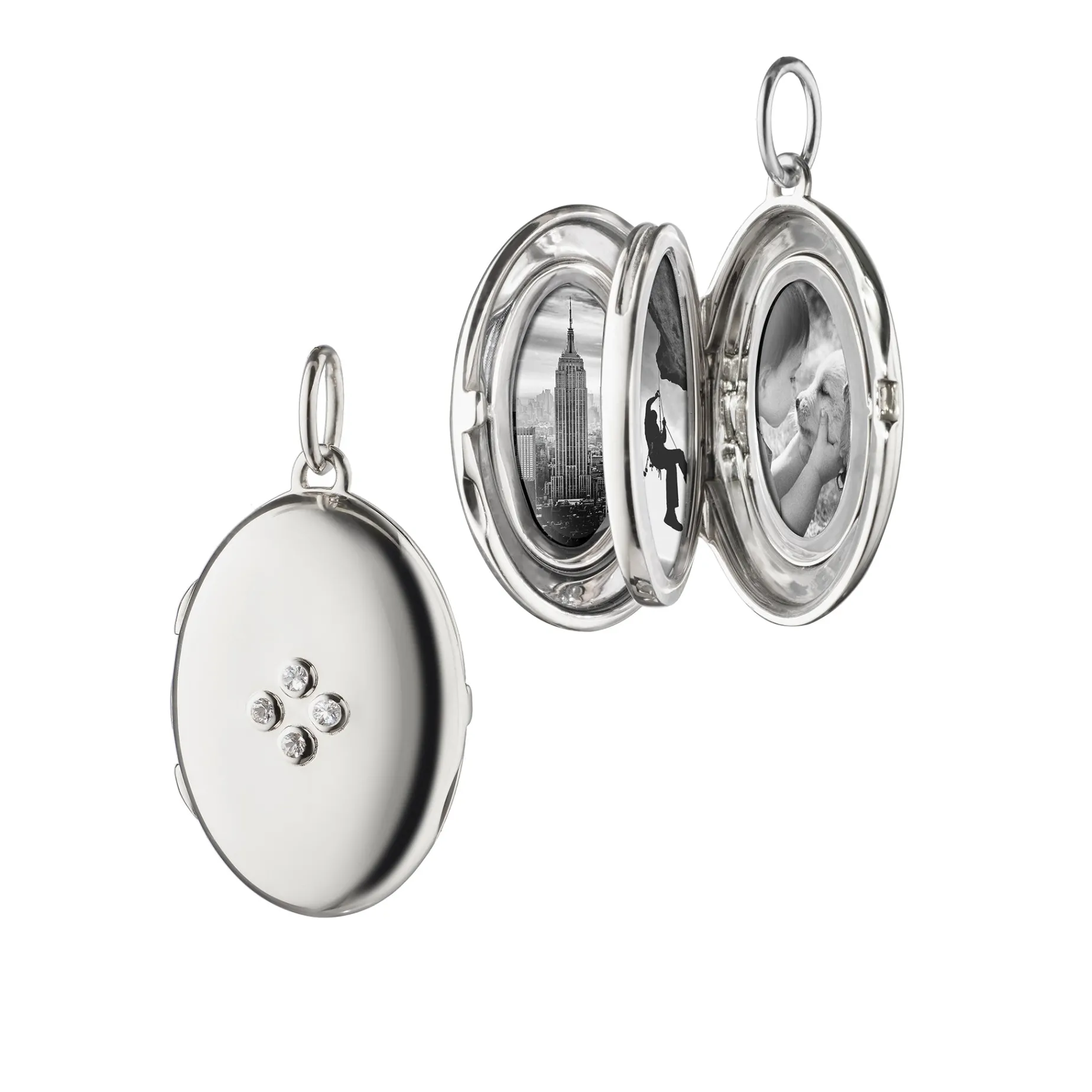 The Four Image "Midi" Locket Charm with Sapphires
