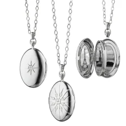 The Four Image "Premier" Locket with Starburst in Sterling Silver