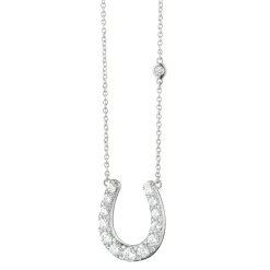 The Horseshoe Necklace with White Sapphires