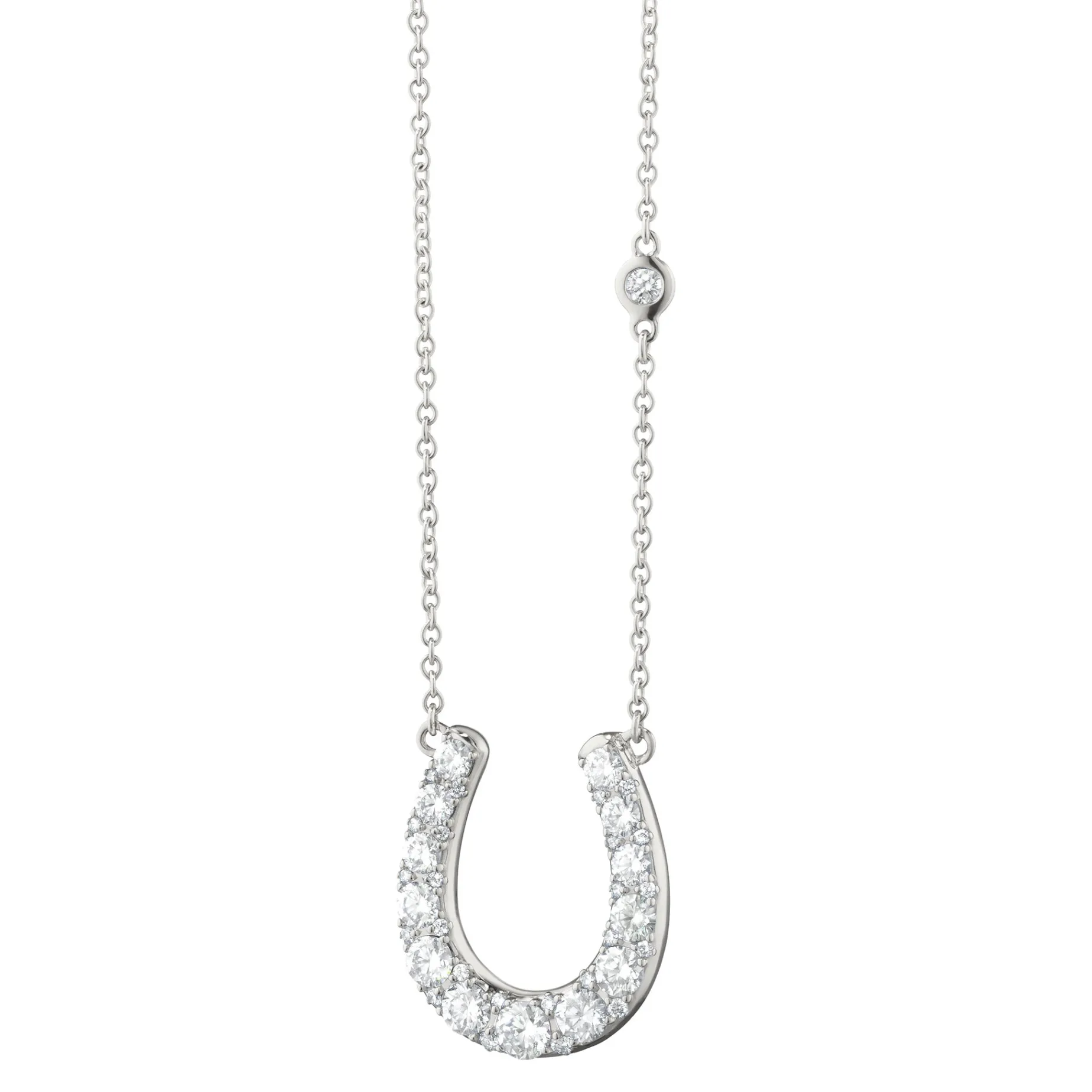 The Horseshoe Necklace with White Sapphires