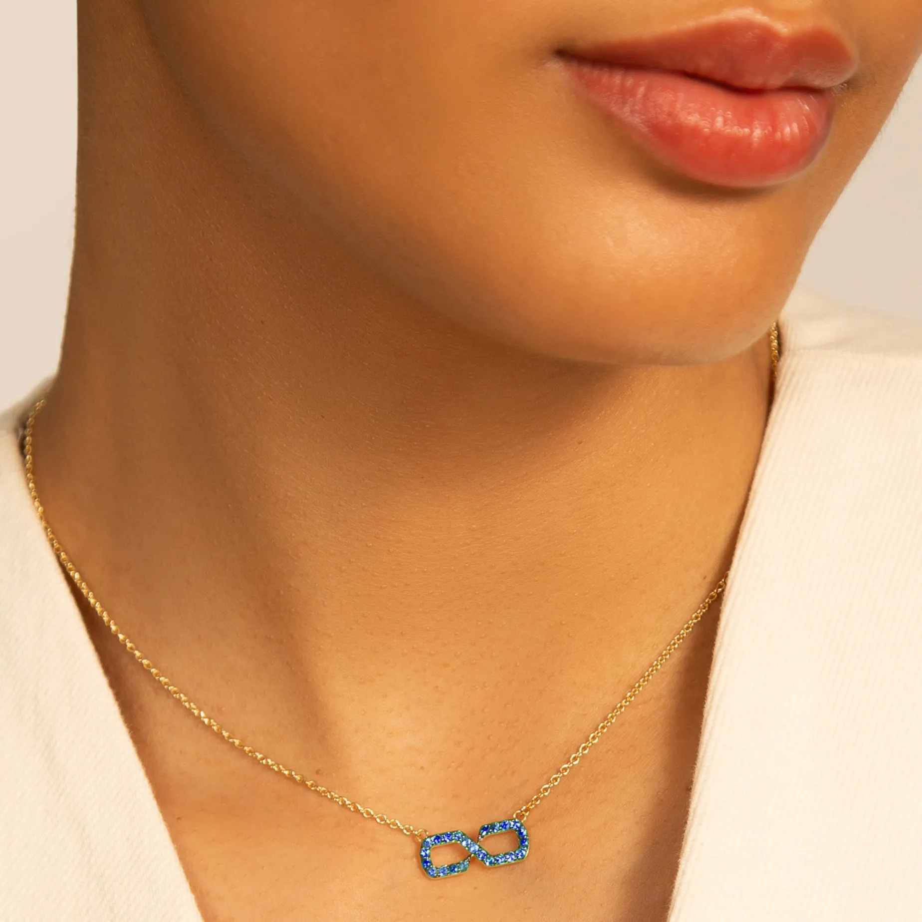 The Symbol Blue Sapphire Infinity Necklace