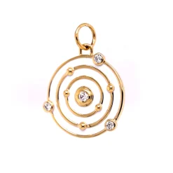 The Time is Now White Enamel Charm with Diamonds