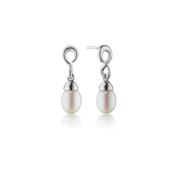 The Twist Pearl Drop Infinity Earrings