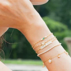 Trio Diamond and Emerald Tennis Bracelet