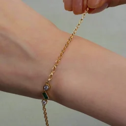 Trio Diamond and Emerald Tennis Bracelet