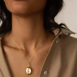 True North Gold Locket Necklace with Diamonds