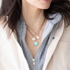 Turquoise Enamel and Vermeil Round Locket