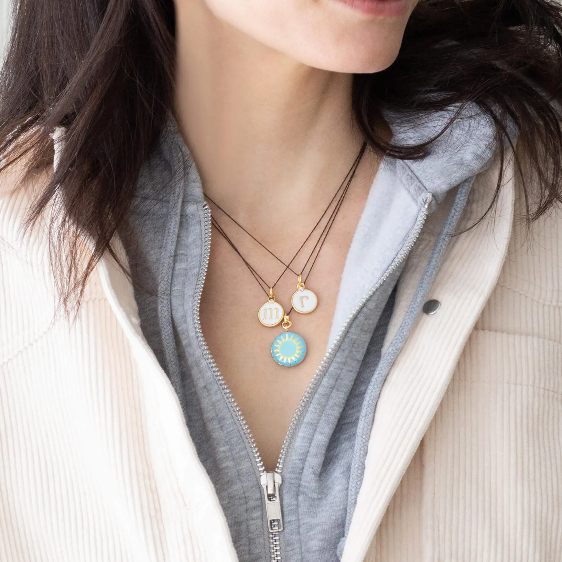 Turquoise Enamel and Vermeil Round Locket