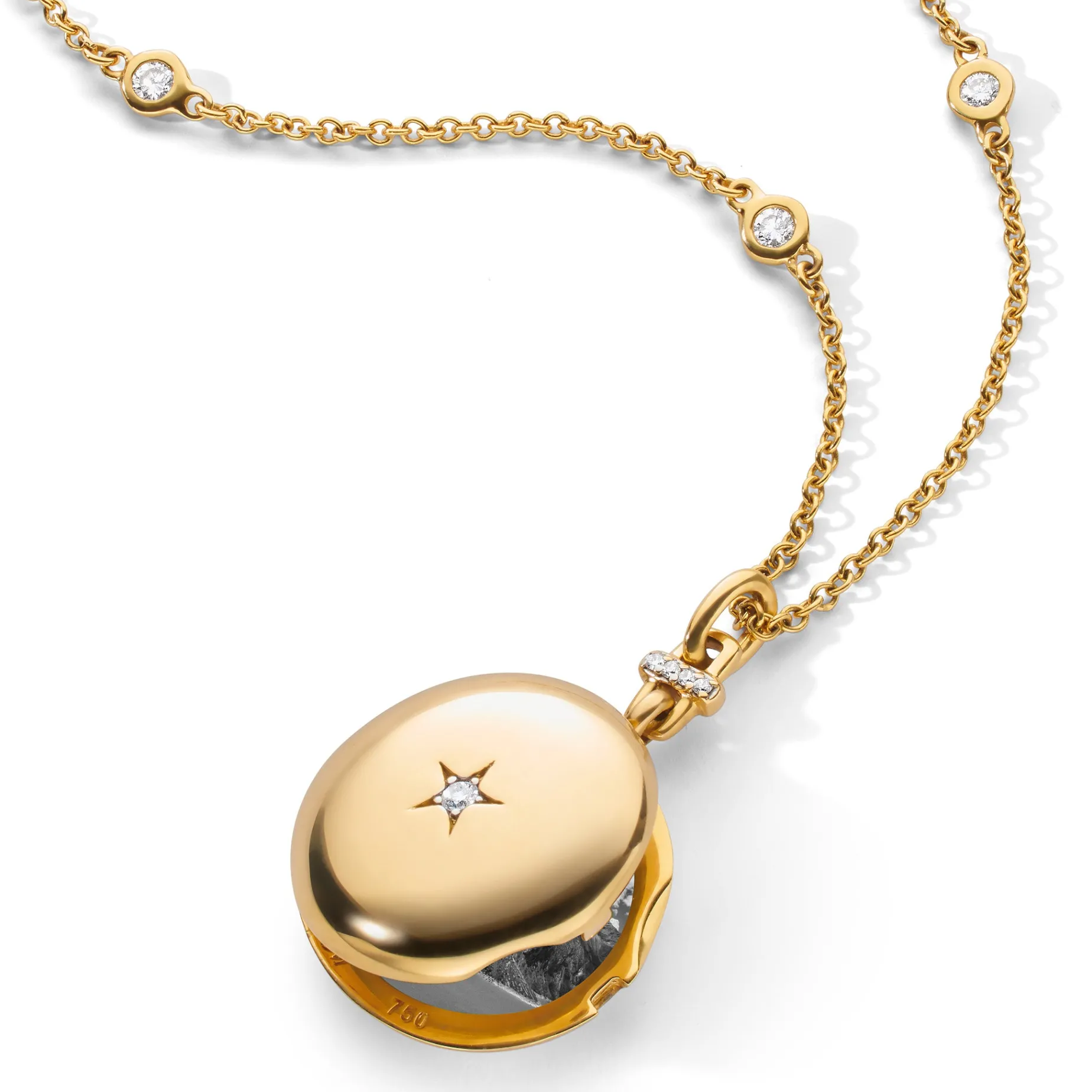 Twinkle Star 18K Gold & Diamond Locket Necklace
