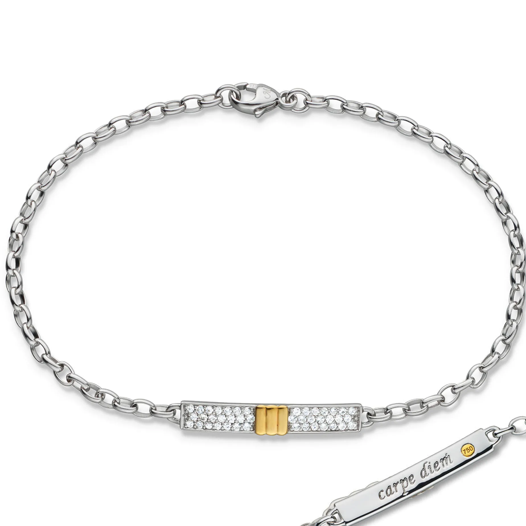 Two-Tone "Carpe Diem" Poesy Bracelet