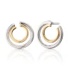 Two-Tone Double Galaxy Wrap Hoop Earrings