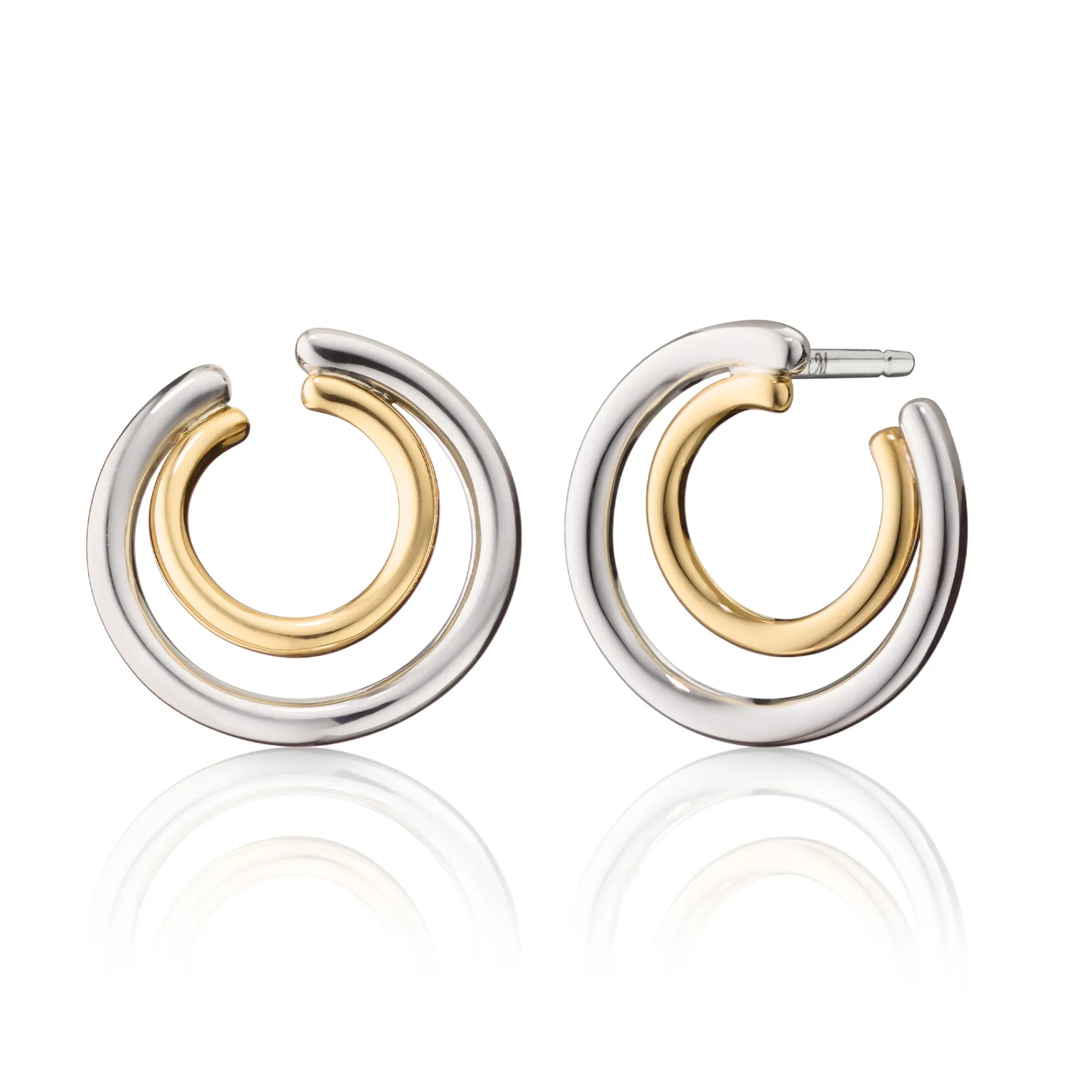 Two-Tone Double Galaxy Wrap Hoop Earrings