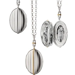 Two-Tone Four Image Pinstripe Locket