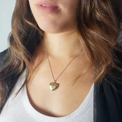 Two-Tone "Heart of Gold" Locket Necklace