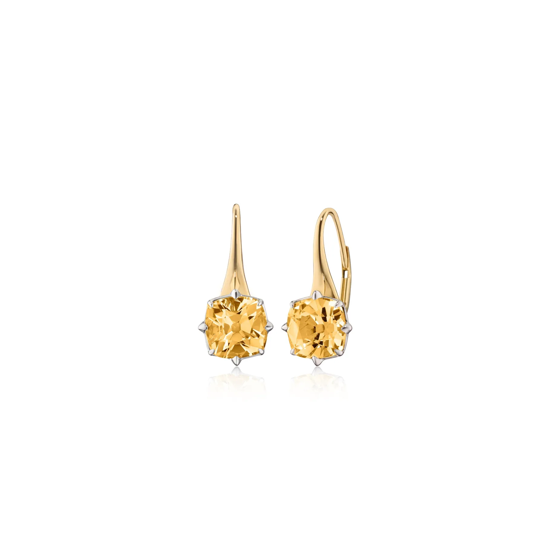 Two-Tone Points North “Polaris” Earrings with Citrine