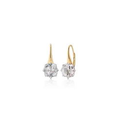 Two-Tone Points North “Polaris” Earrings with Rock Crystal