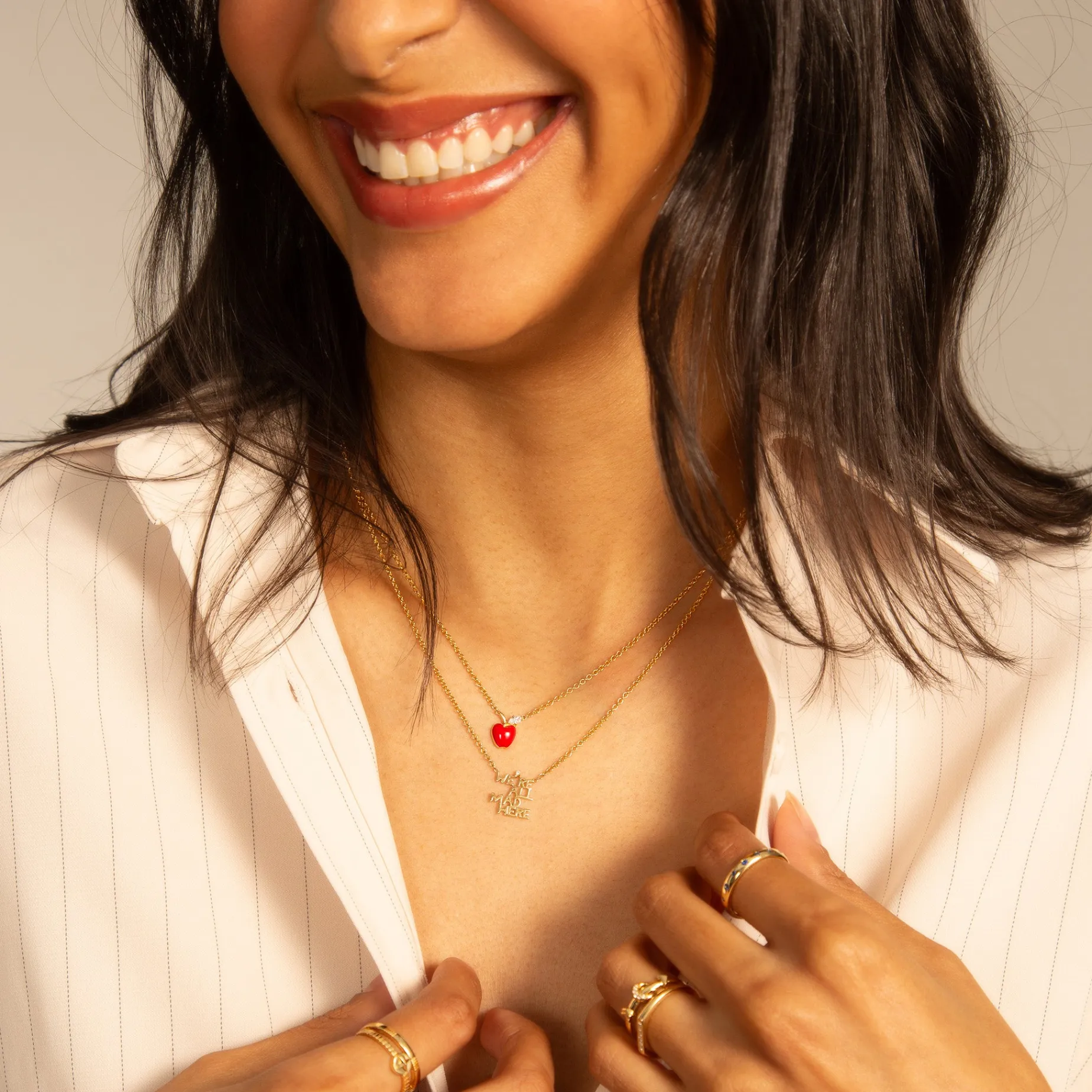 We're All Mad Here 18K Yellow Gold Necklace