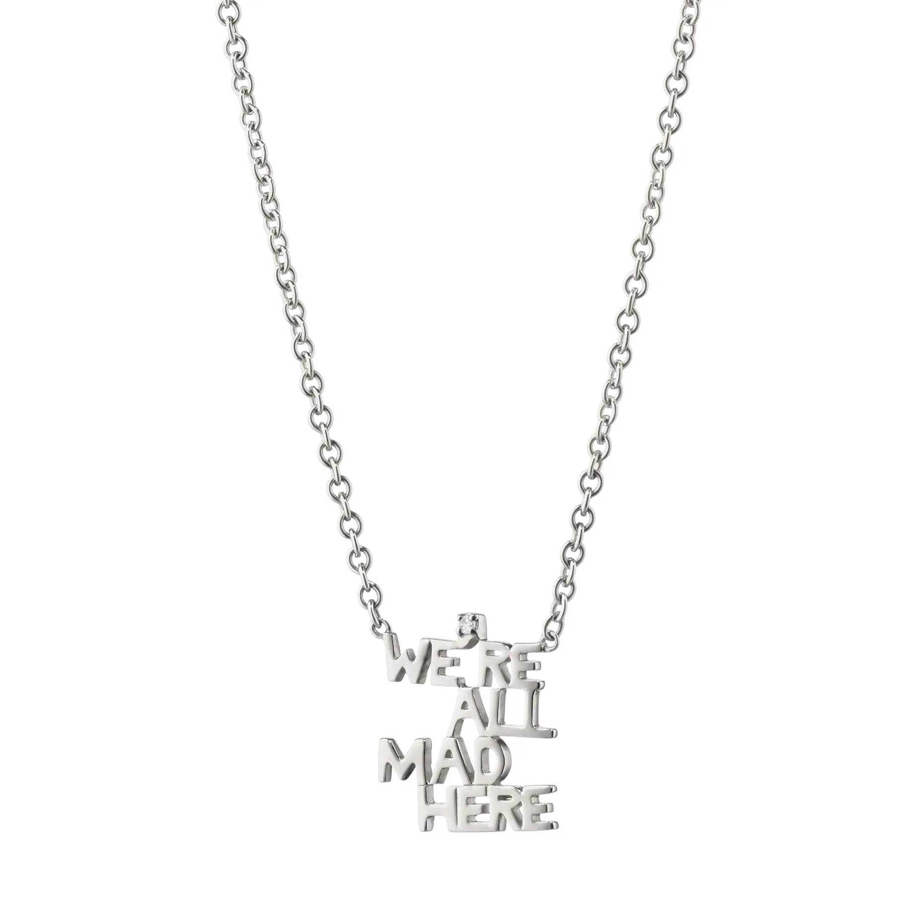 We're All Mad Here Sterling Silver Necklace