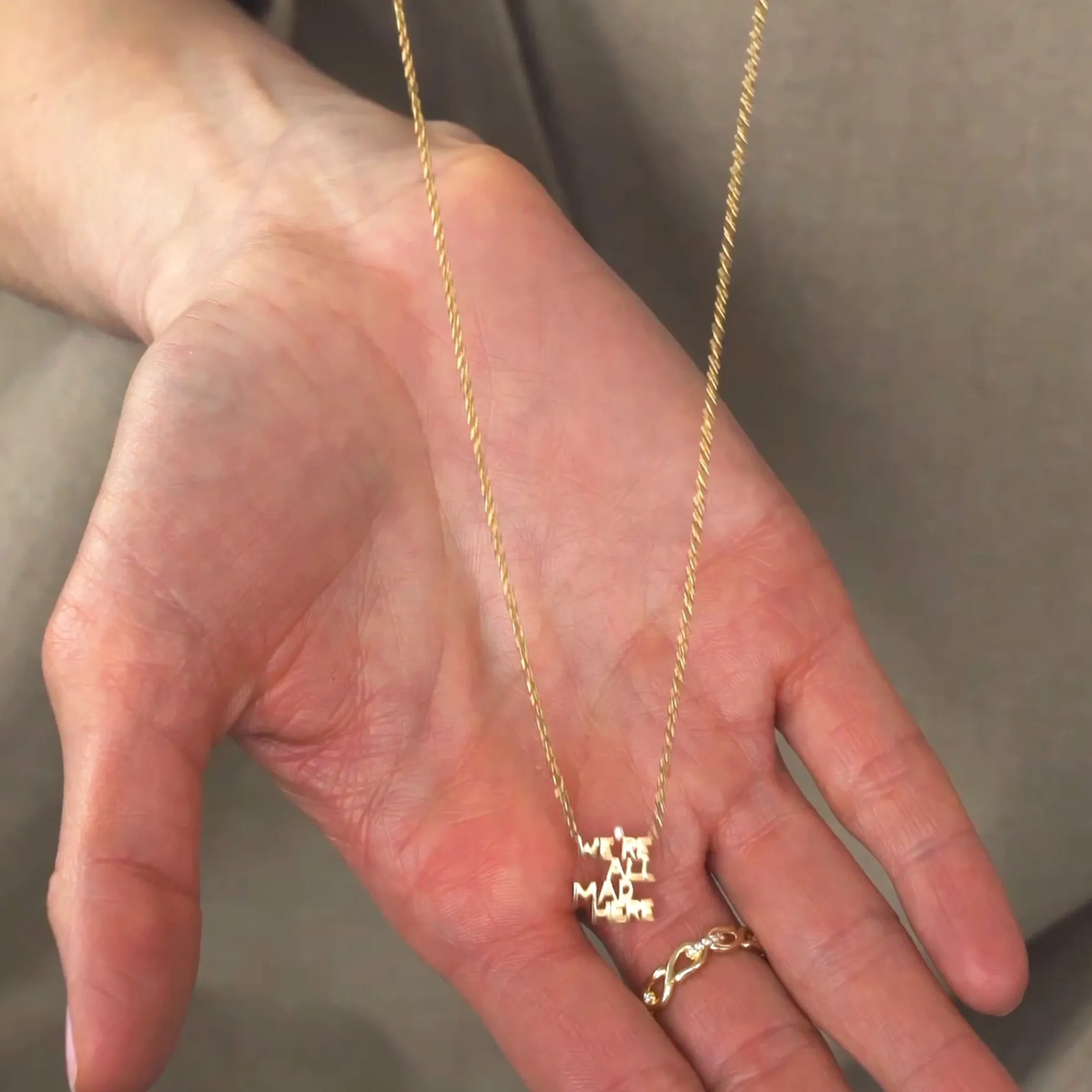 We're All Mad Here Sterling Silver Necklace