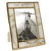 White Agate & 24K Gold Plated Photo Frame