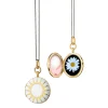 White Enamel and Vermeil Round Locket