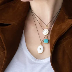 White Enamel and Vermeil Round Locket