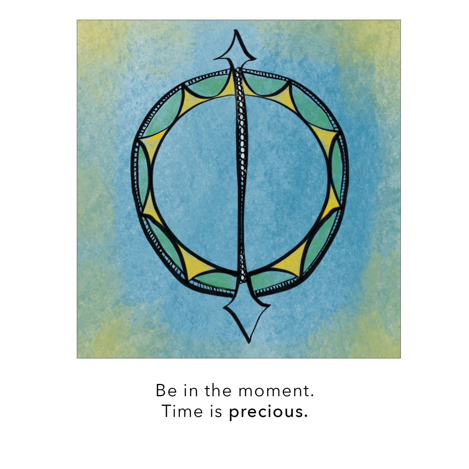 White Enamel Sundial - Time is Precious