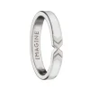 White "Imagine" Arrow Poesy Stackable Ring