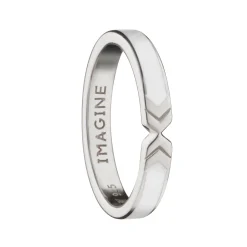 White "Imagine" Arrow Poesy Stackable Ring