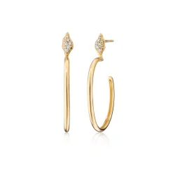 “Wings of Mercury” Hoop Earrings with Pavé Diamonds