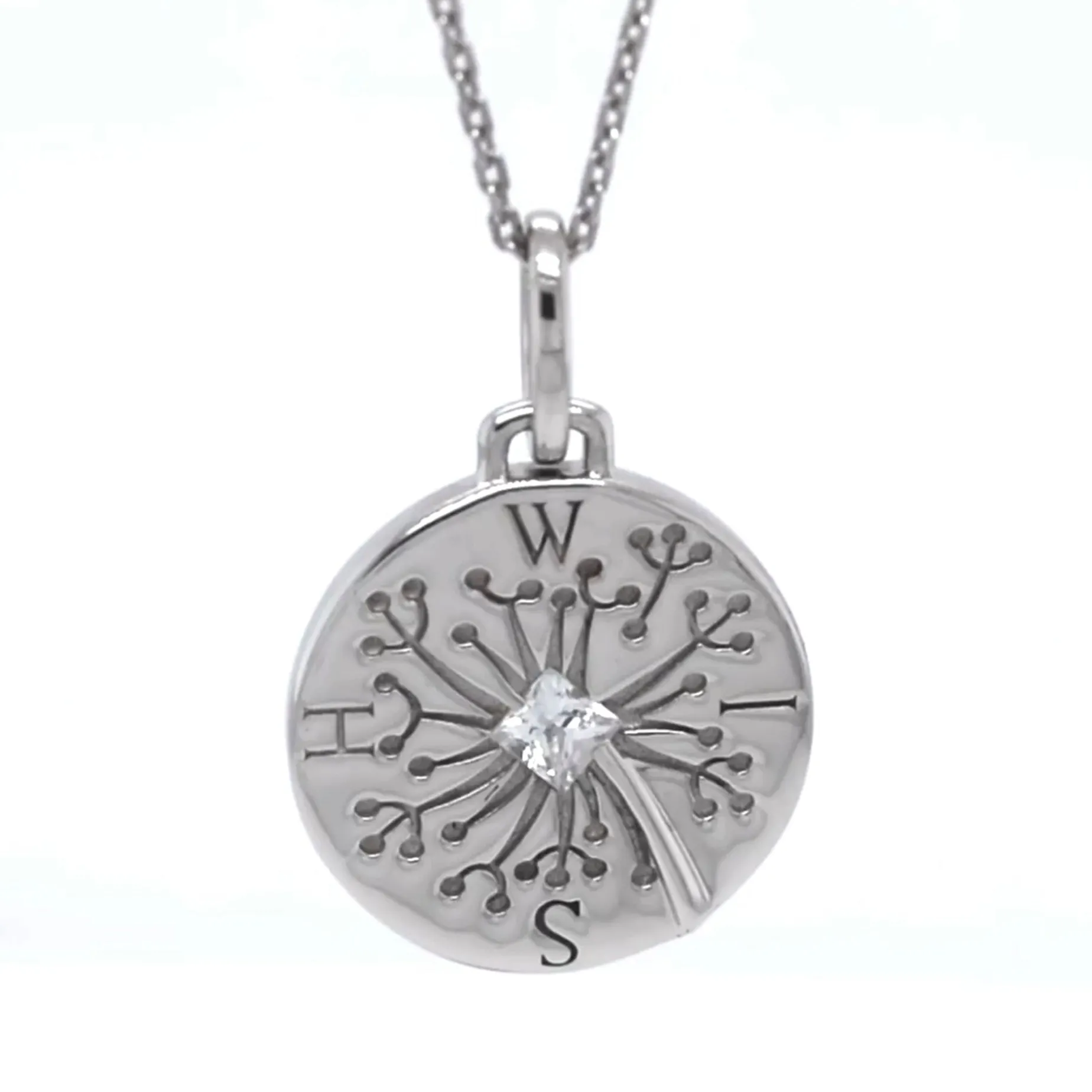 Wish Dandelion Sterling Silver Intaglio Charm